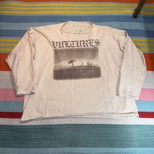 Yeezy Vultures Graphic Long Sleeve Tee Brown Beige Mens Size 2 M/L Fit